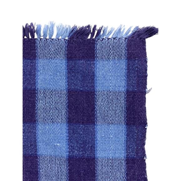 Set of 4 20 x 13 Inch Placemats Blue Buffalo Check Plaid Table Linens - Picture 5 of 9